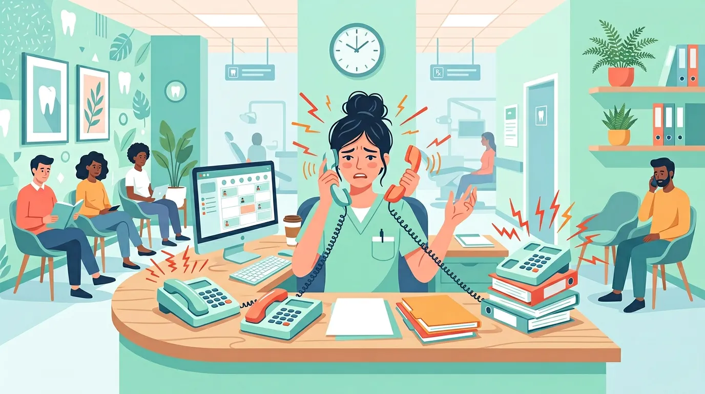 導入前：電話対応に追われるスタッフ